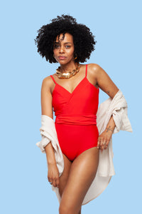 Joana one piece in bright red